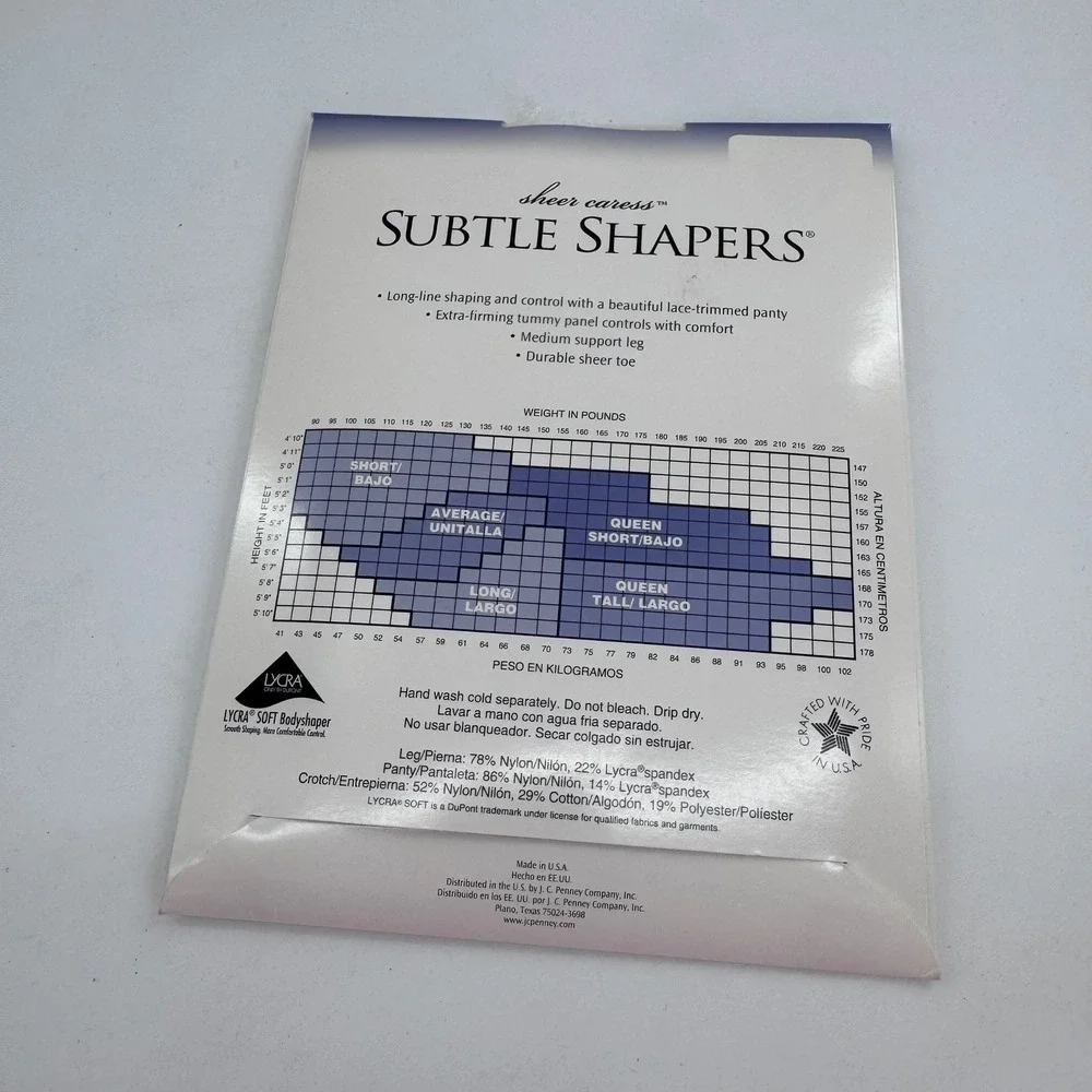 JCPenney Subtle Shapers Short‎ Bone Targeted Control Hosiery NEW Tummy Tone